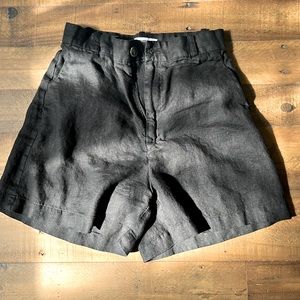 & Other Stories linen black shorts